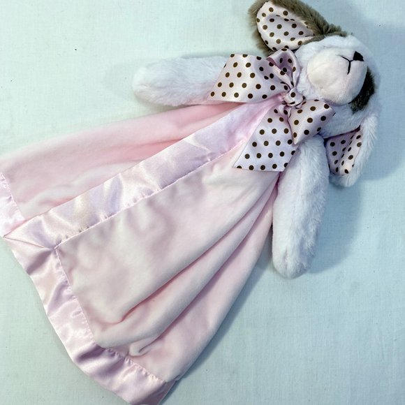 Bearington Baby Collection Puppy Dog Pink Satin Girl Security Blanket Toy Lovey - Picture 2 of 6